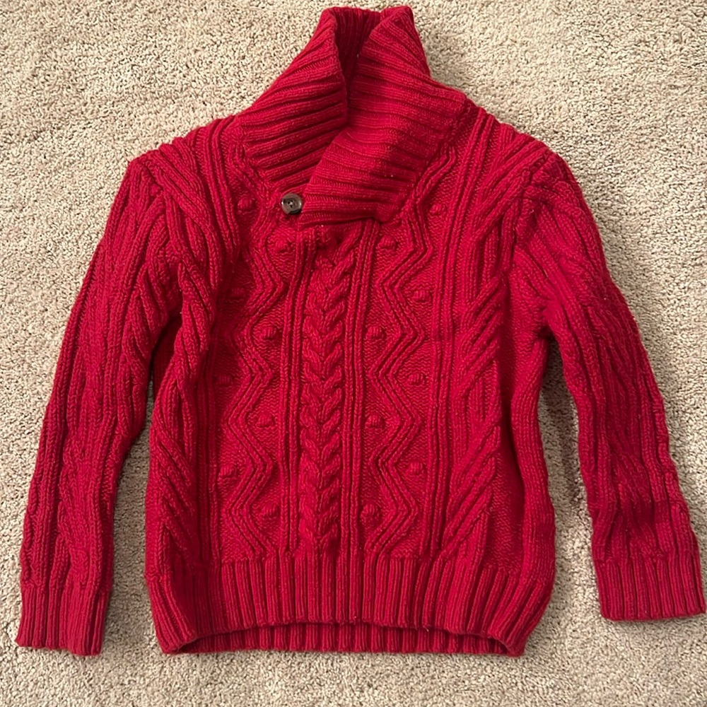 Cat and Jack boys red sweater, size 5T. Good condition!